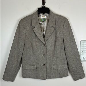 Talbots Heathered Gray Tailored Women's Blazer, Size 8